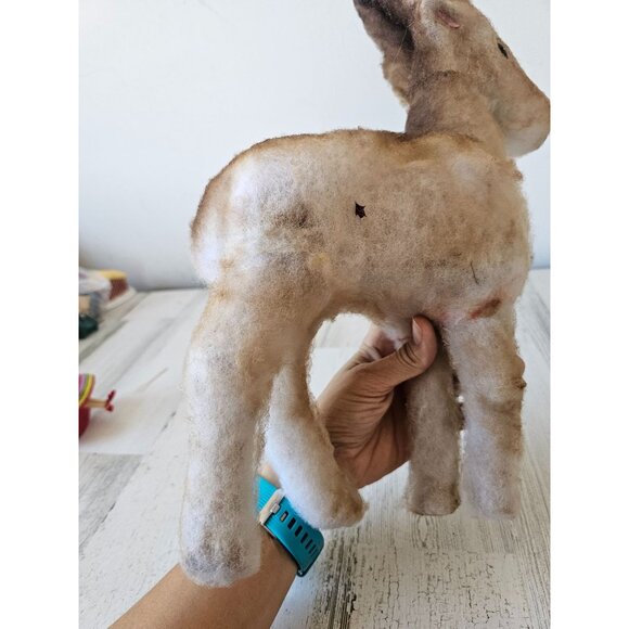 Antique deer reindeer Xmas decor standing statue figurine - Picture 5 of 13